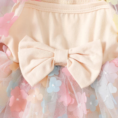 Girl's Infant Bodysuit Floral Tulle + Bow