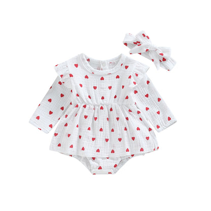 Children's bodysuit + heart hadband