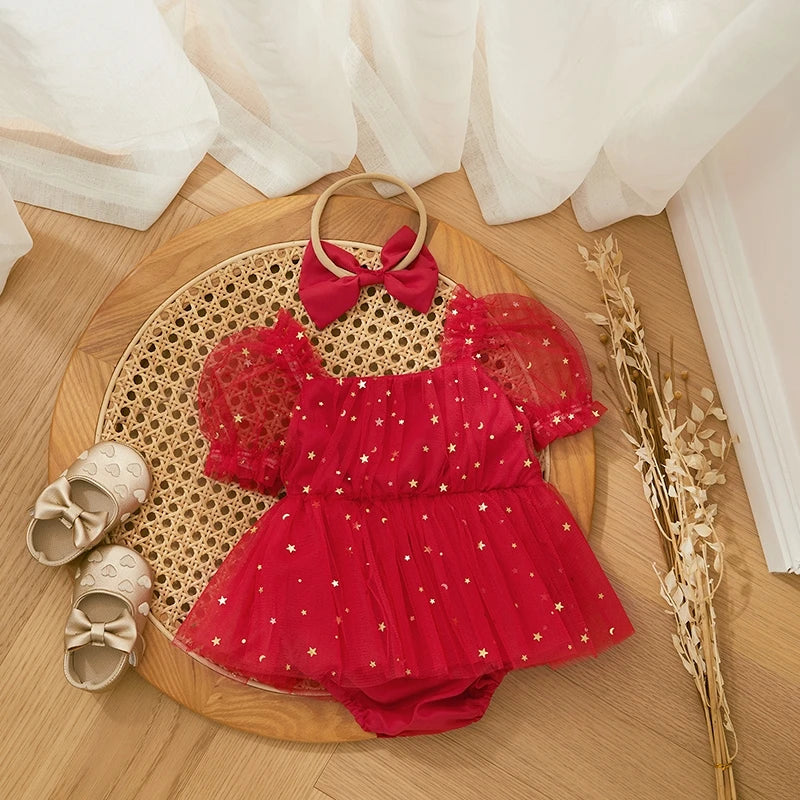 Infant Female Christmas Star Bodysuit