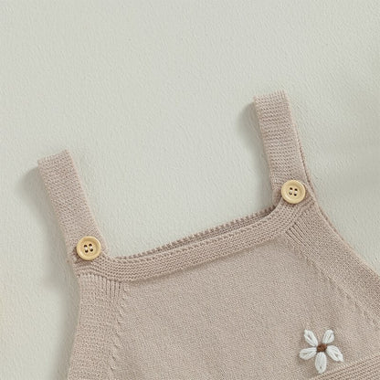 Beige baby dress with flowers