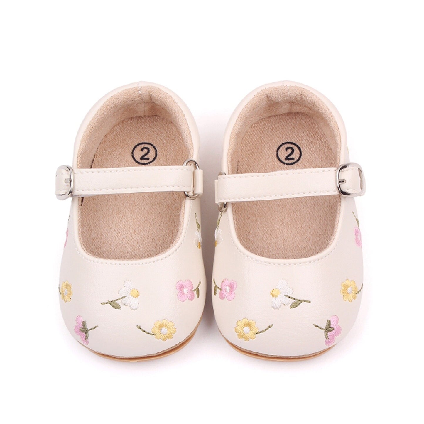 Children's embroidered flower sandals