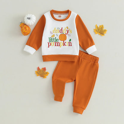 Pumpkin Letter Embroidery Long Sleeve Sweatshirts  Halloween