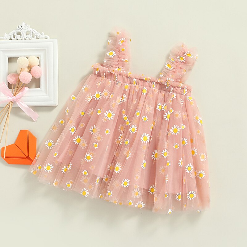 Printed tulle children's dress