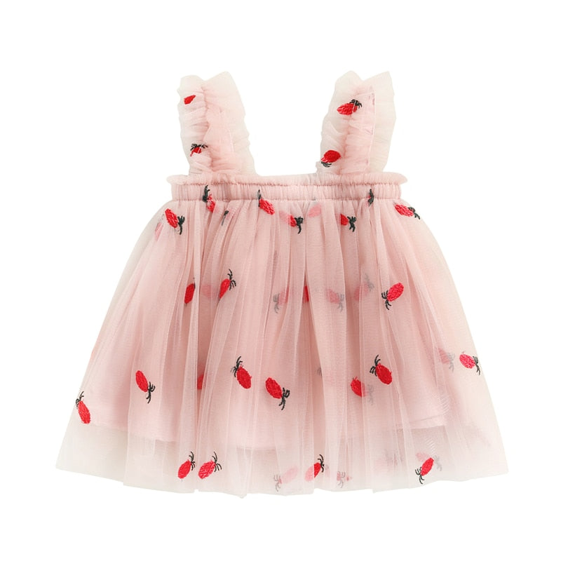 Printed tulle children's dress