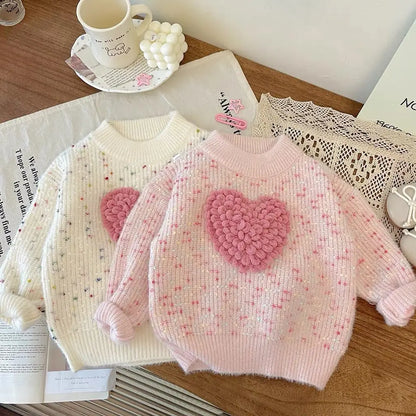 Women's Children's Knitted Heart Blouse