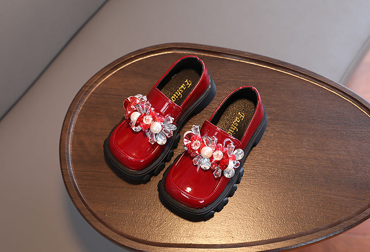 Women's children's shoes with rhinestone soles