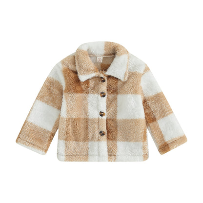 Children's plaid warm coat