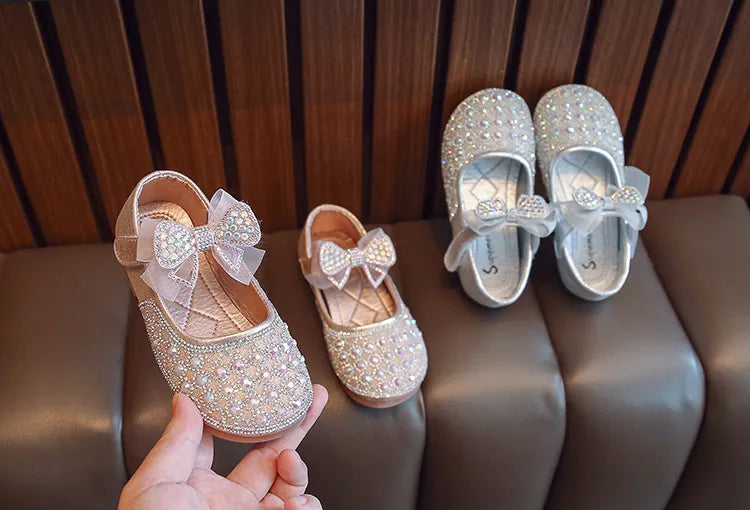 Children's Shiny Bow Shoes