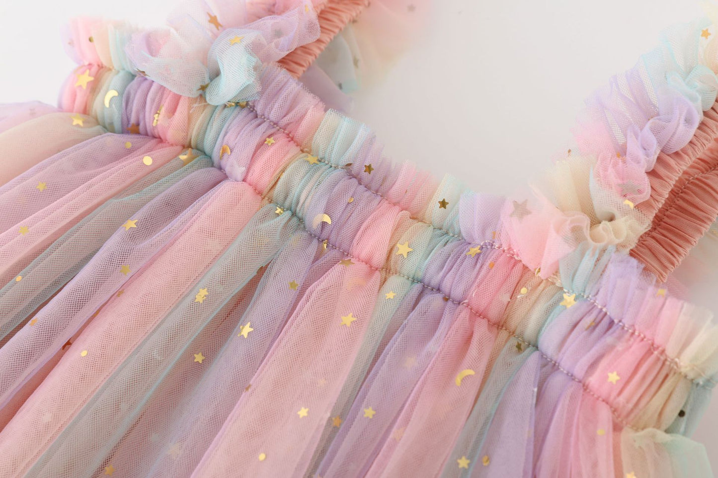 Delicate children's dress with tulle and little stars