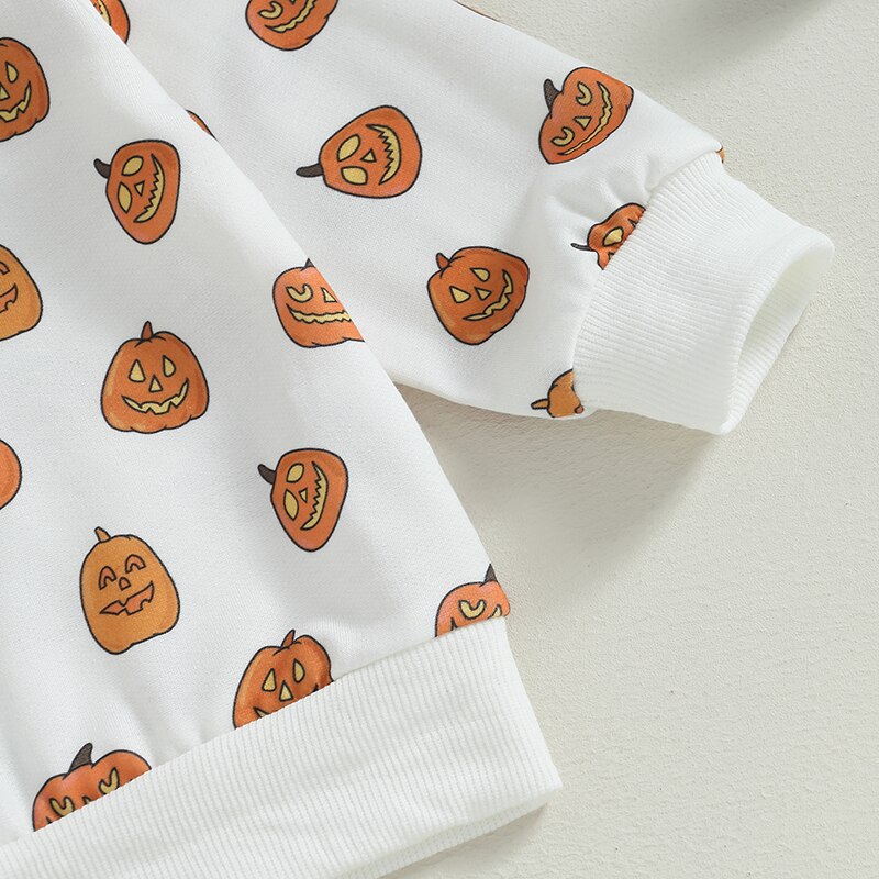 Pumpkin Expression Halloween Clothes Set