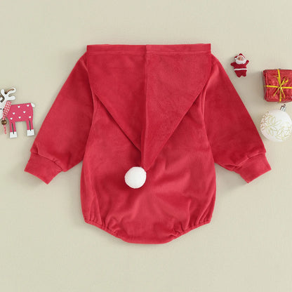 Reindeer baby bodysuit with hood