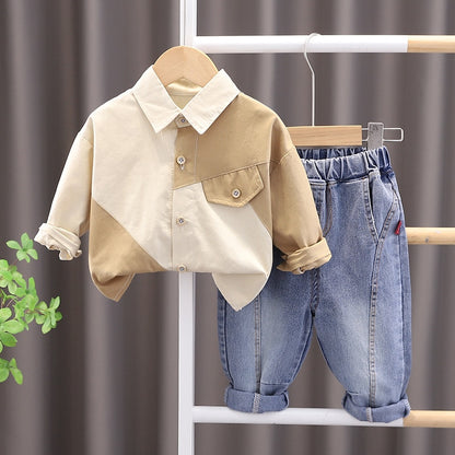 Kids shirt set with pocket