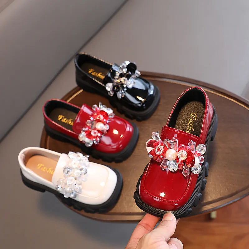 Women's children's shoes with rhinestone soles