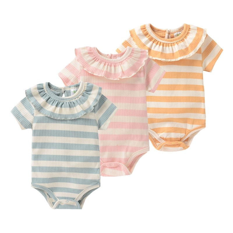 Kit 3 minimalist bodysuits for baby girl