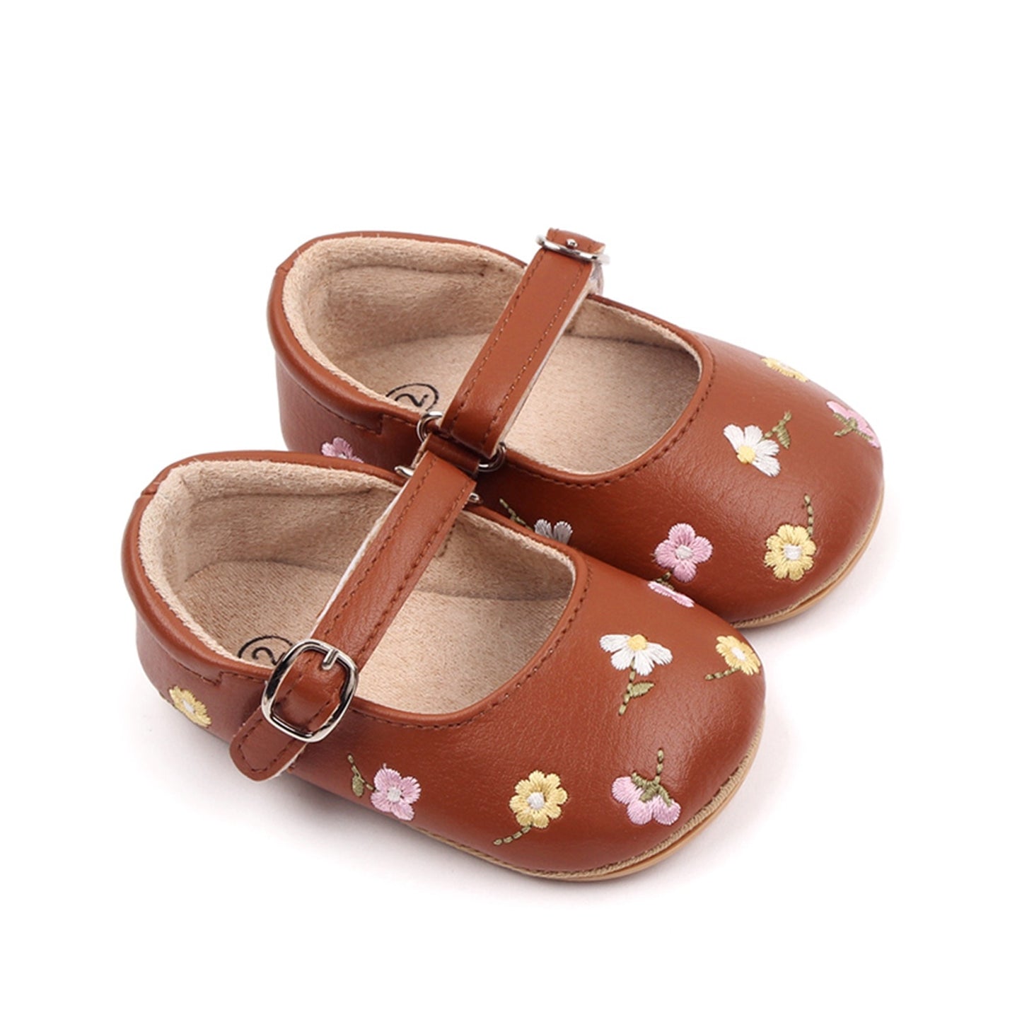 Children's embroidered flower sandals