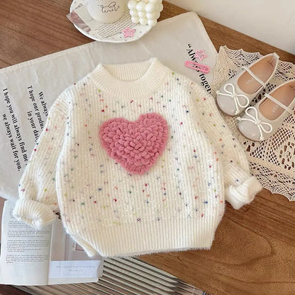 Women's Children's Knitted Heart Blouse