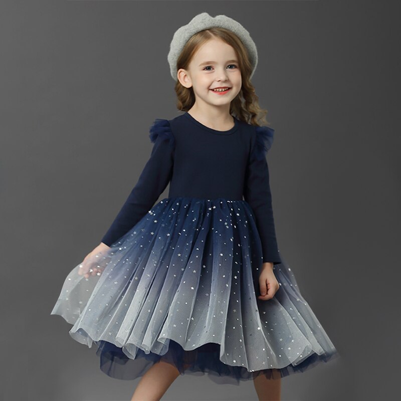 Children's dress with tulle skirt and glitter