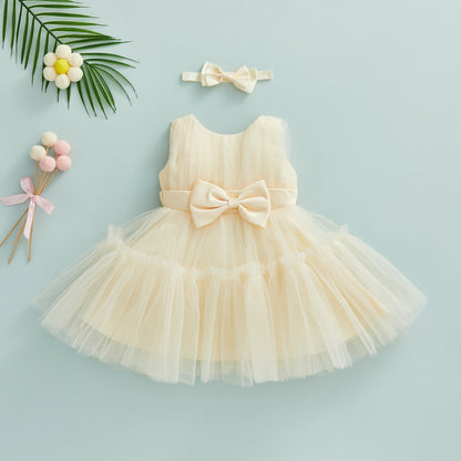 Children's dress with lace tulle + headband