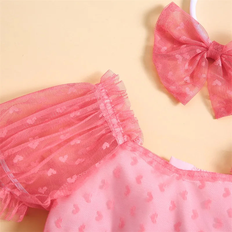 Children's Bodysuit Hearts + Bow