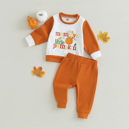 Pumpkin Letter Embroidery Long Sleeve Sweatshirts  Halloween