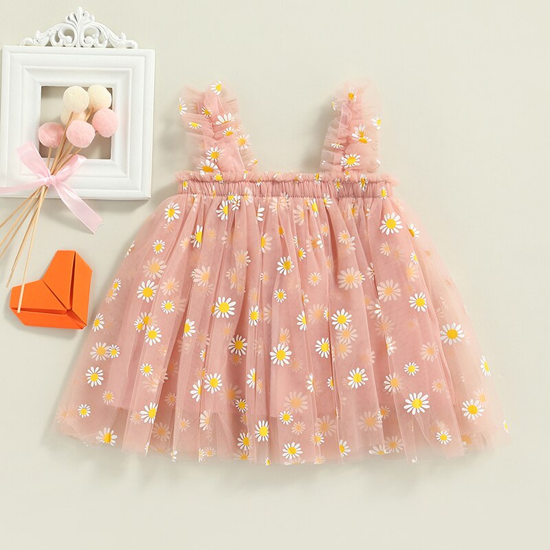 Printed tulle children's dress