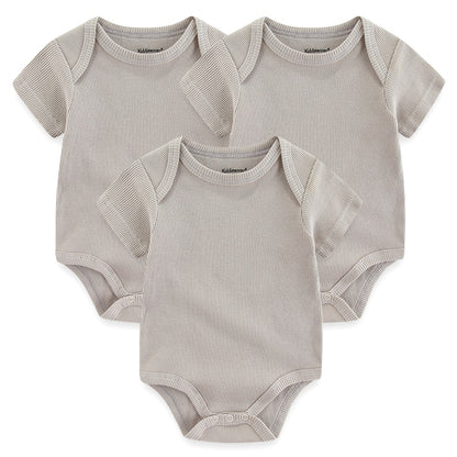 Kit 3 Basic Colored Baby Bodysuits