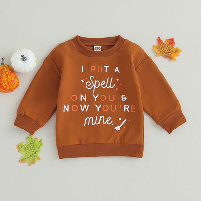 Halloween Sweatshirt Letter Print Long Sleeve Pullovers Autumn