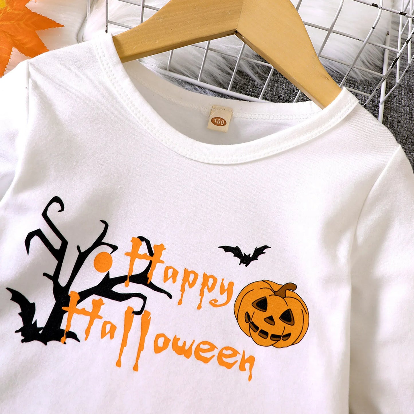 Halloween Pumpkin Bodysuit+Orange Tulle Skirts+Hairband