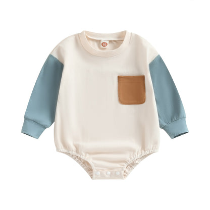 Children's bodysuit with brown pocket