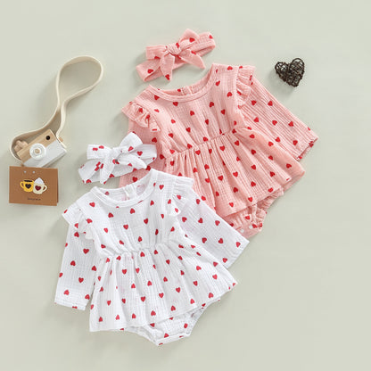 Children's bodysuit + heart hadband