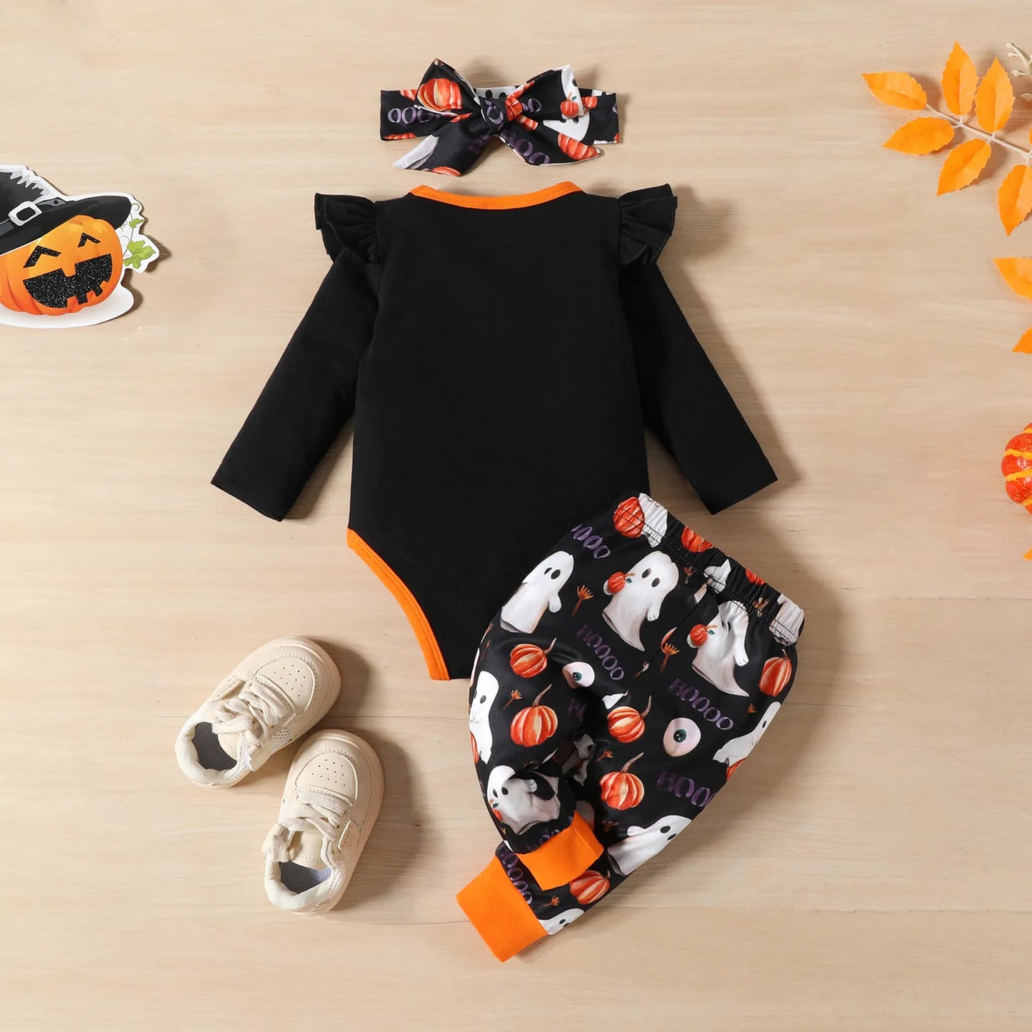 Halloween Set Cotton Long Sleeve Pumpkin Ghost