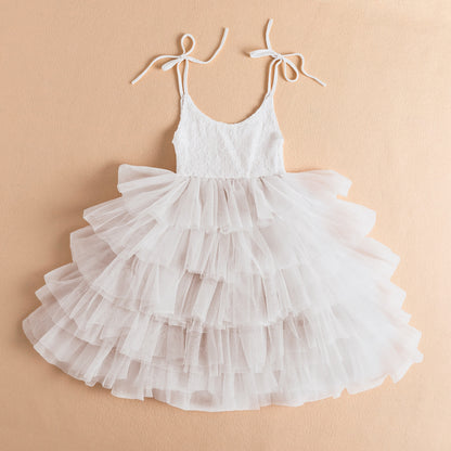 Children's Dress With Tulle Tiered Skirt