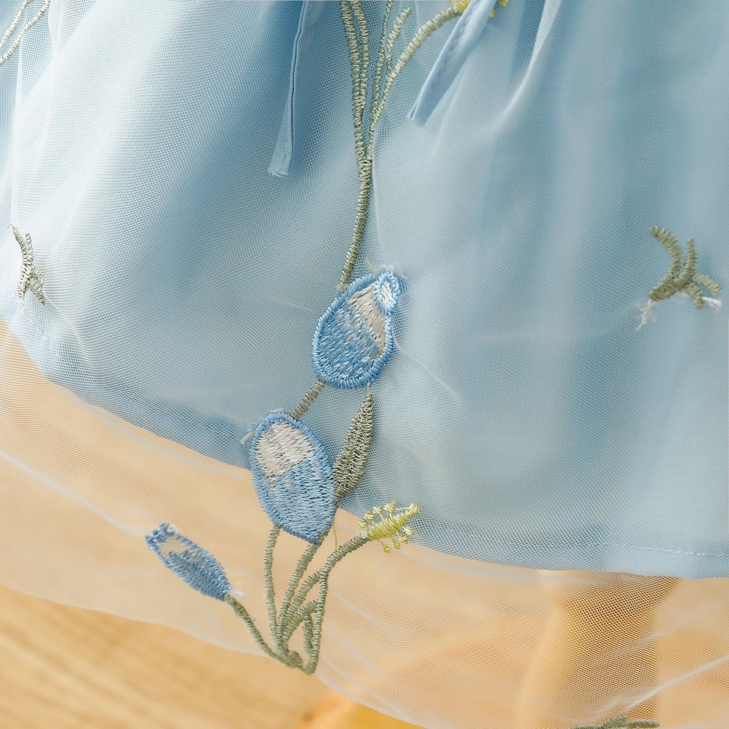 Embroidered Dress with Butterfly Wings