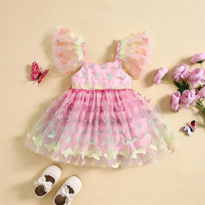 Children's Dress Little Butterflies Sleeves