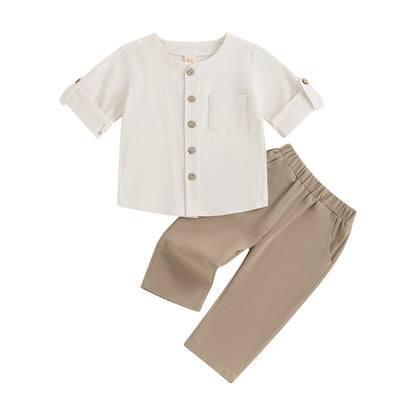 Children's shirt set with buttons