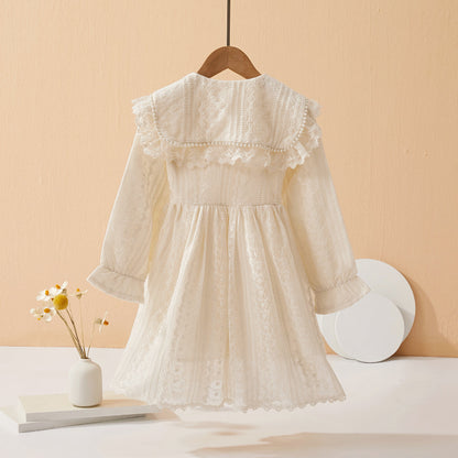 Children's vintage dress with lace collar