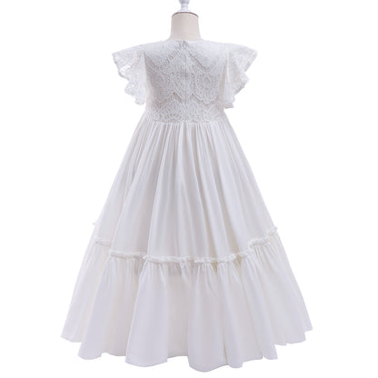 Children's Long Dress With Fower Lace