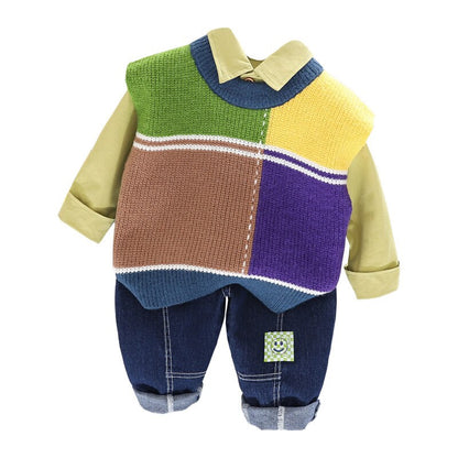 Children's set 3 pieces colorful vest