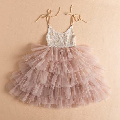 Children's Dress With Tulle Tiered Skirt