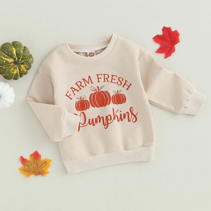 Sweatshirt, Long Sleeve Pumpkin Print