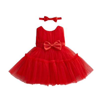 Children's dress with lace tulle + headband