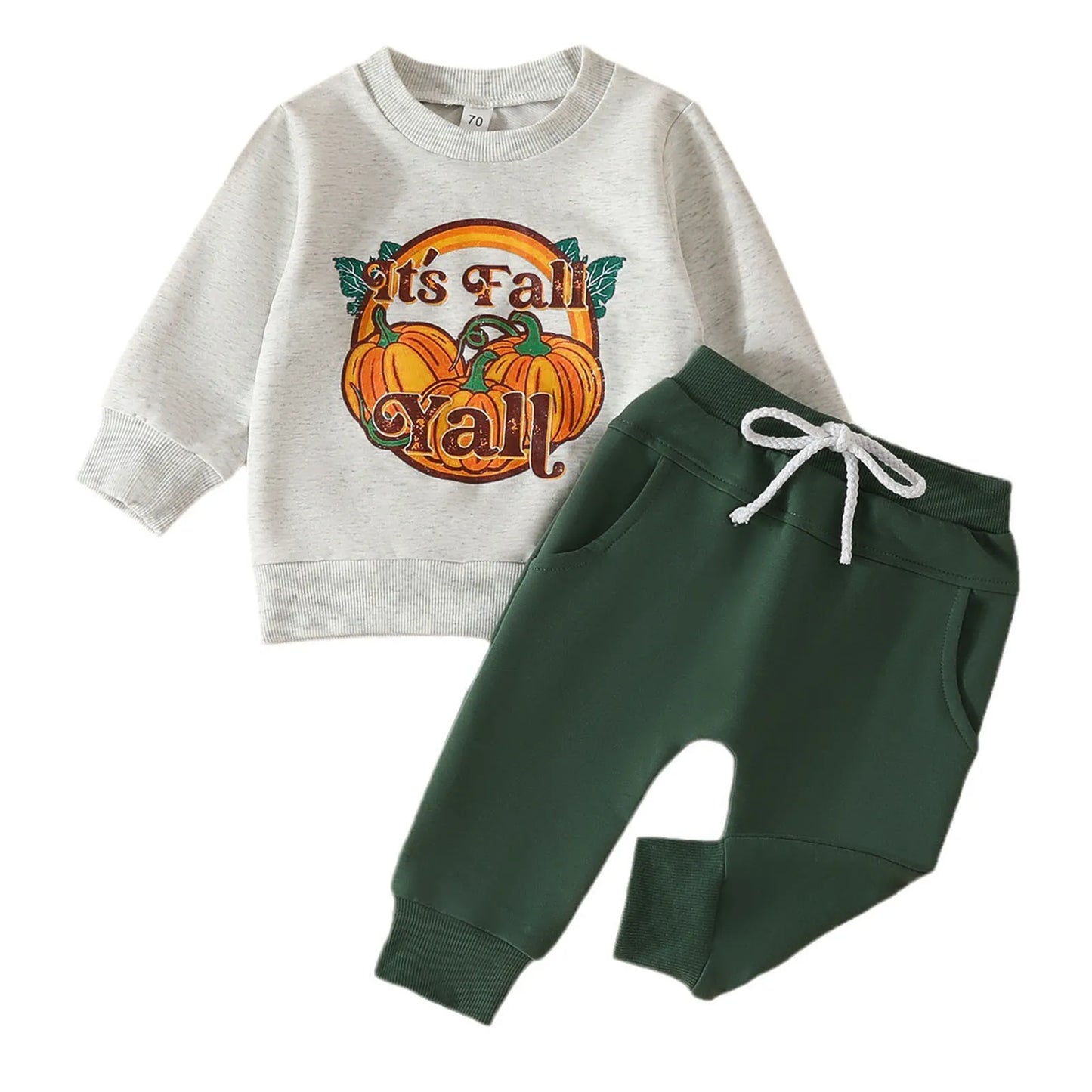 Set Halloween Pumpkin Hoodie Long Sleeve Tops Long Pants Baby Clothes