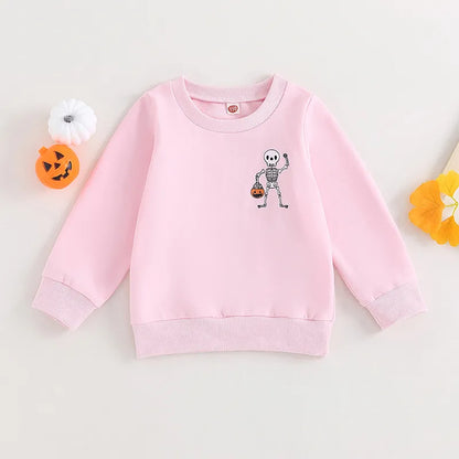 Pudcoco  Autumn Pullovers Cartoon Skeleton Print