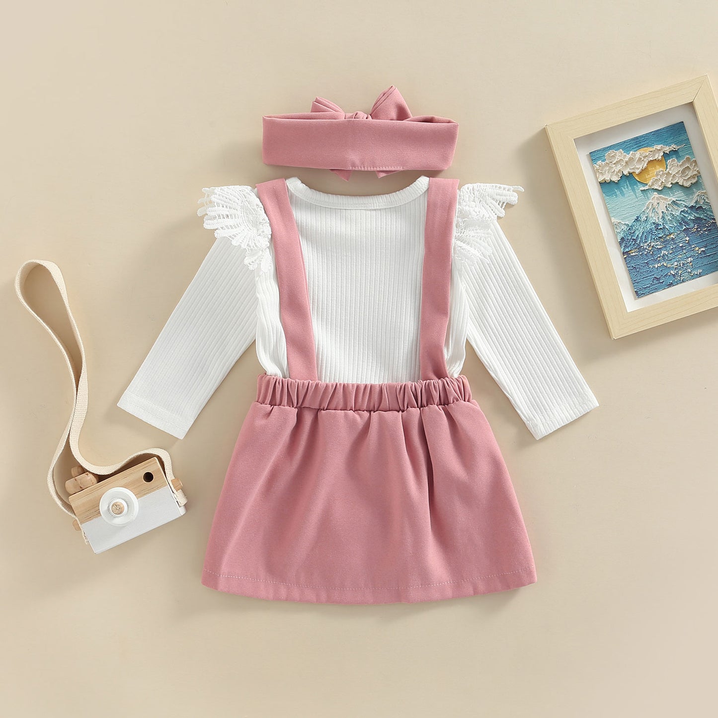 Children's set with bib + headband