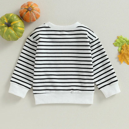 Pullovers Stripe   Long-Sleeved   Sweatshirt Warm Winter Tops Halloween