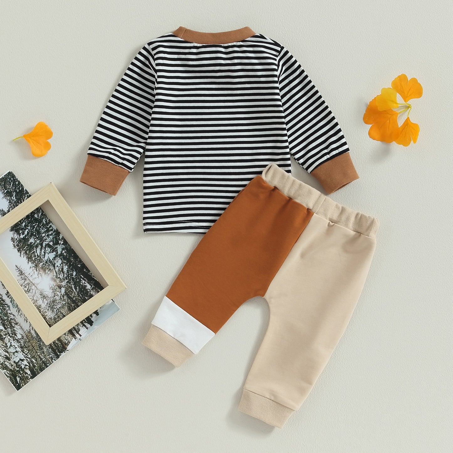 Kids Brown Striped Set