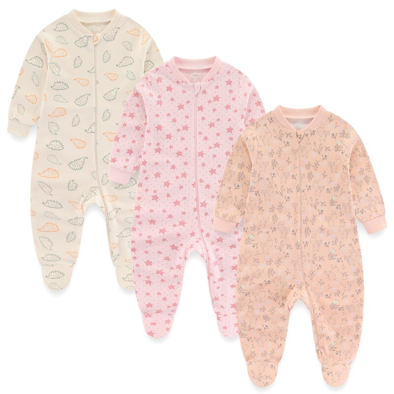 Kit 3 Printed Baby Girl Jumpsuit