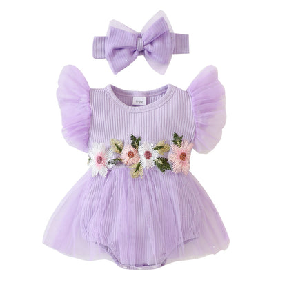 Dress with Flowers + Headband