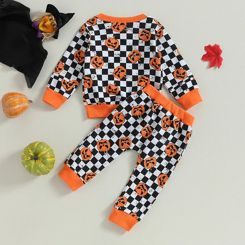 Pumpkin plaid children's set