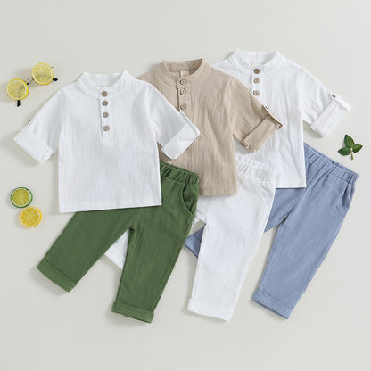 Children's set for boys with button up shirt